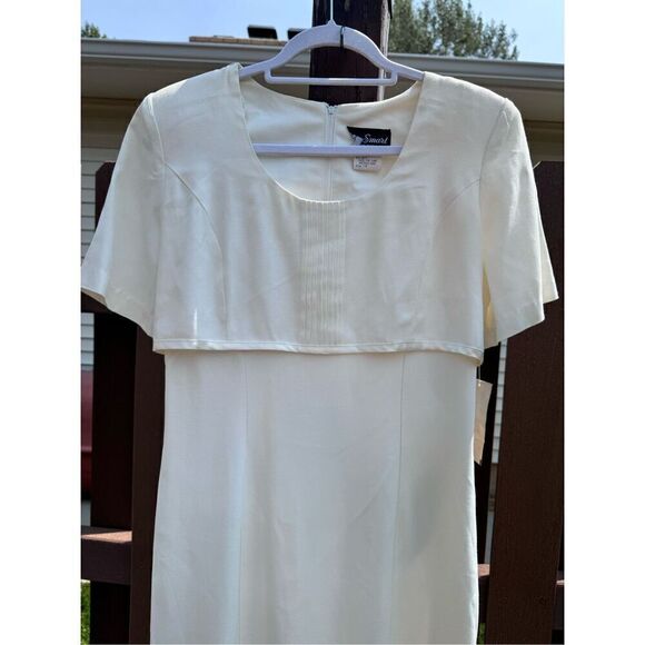Vintage Sears dress BNWT size 7/8 Be Smart long satiny creamy - Picture 14 of 16